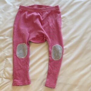 Striped Pink and Gray Kids Leggings